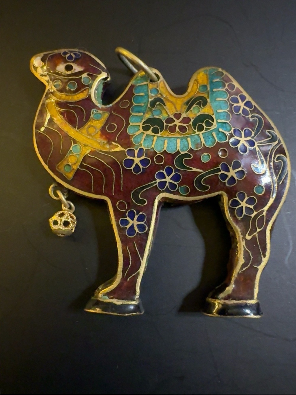 Vintage Chinese Cloisonné Enamel Camel Pendant